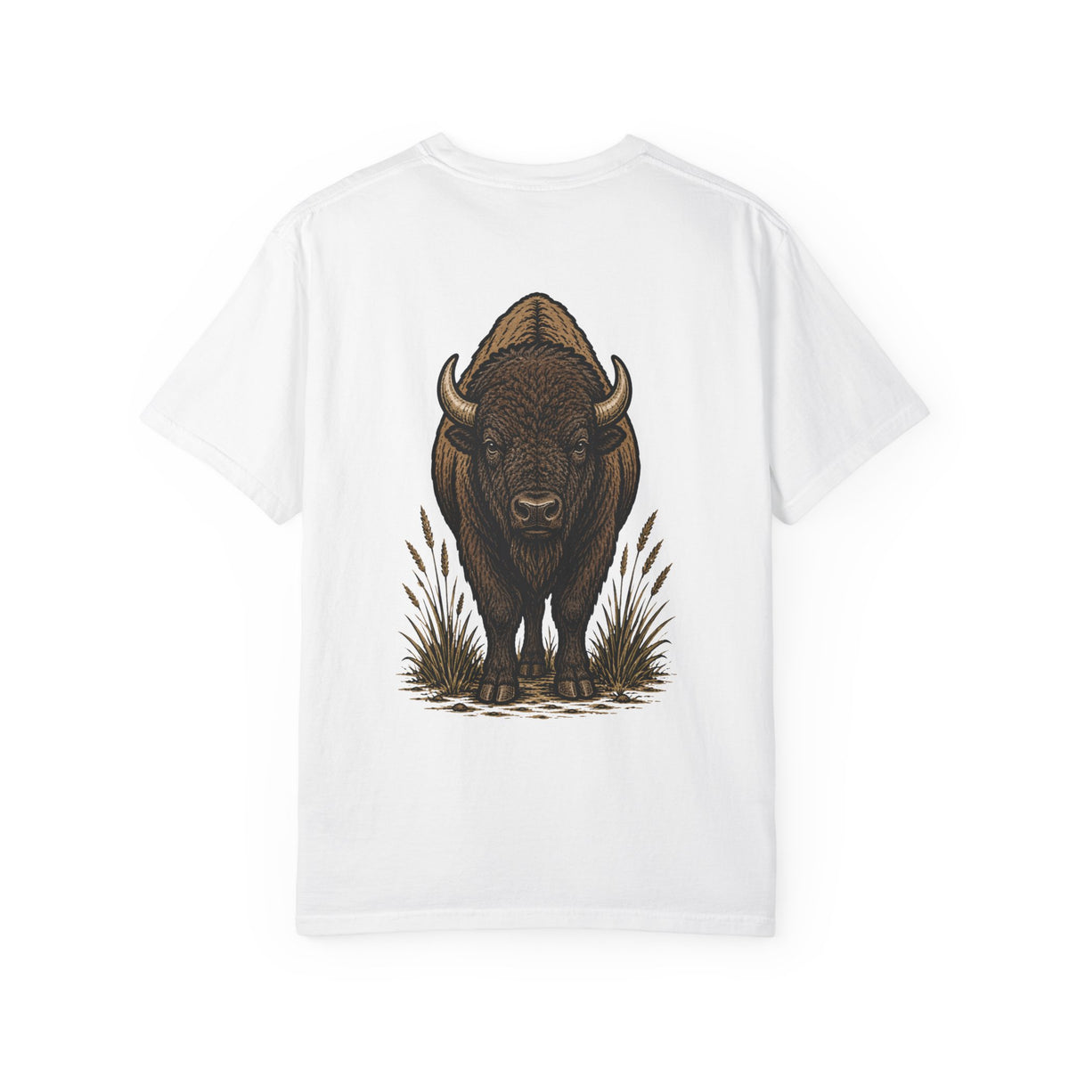 Bison (Back) with Stacked Logo