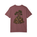 Desert Tree Emerging Through Rock (Back) with Stacked Logo