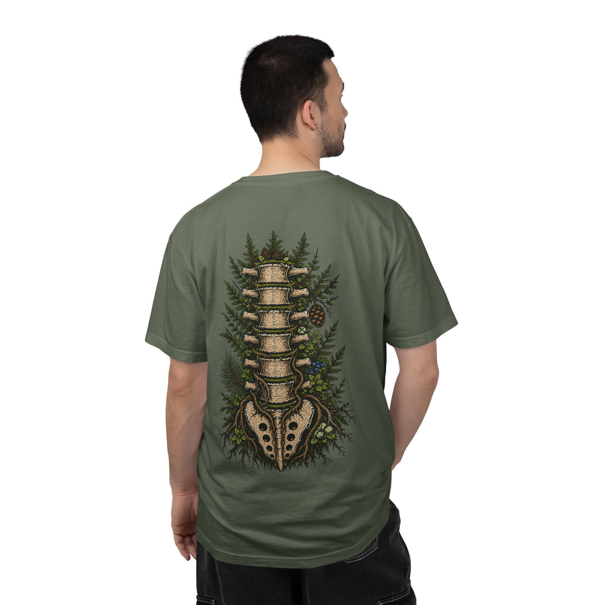 Evergreen Spine (back) with Stacked Logo