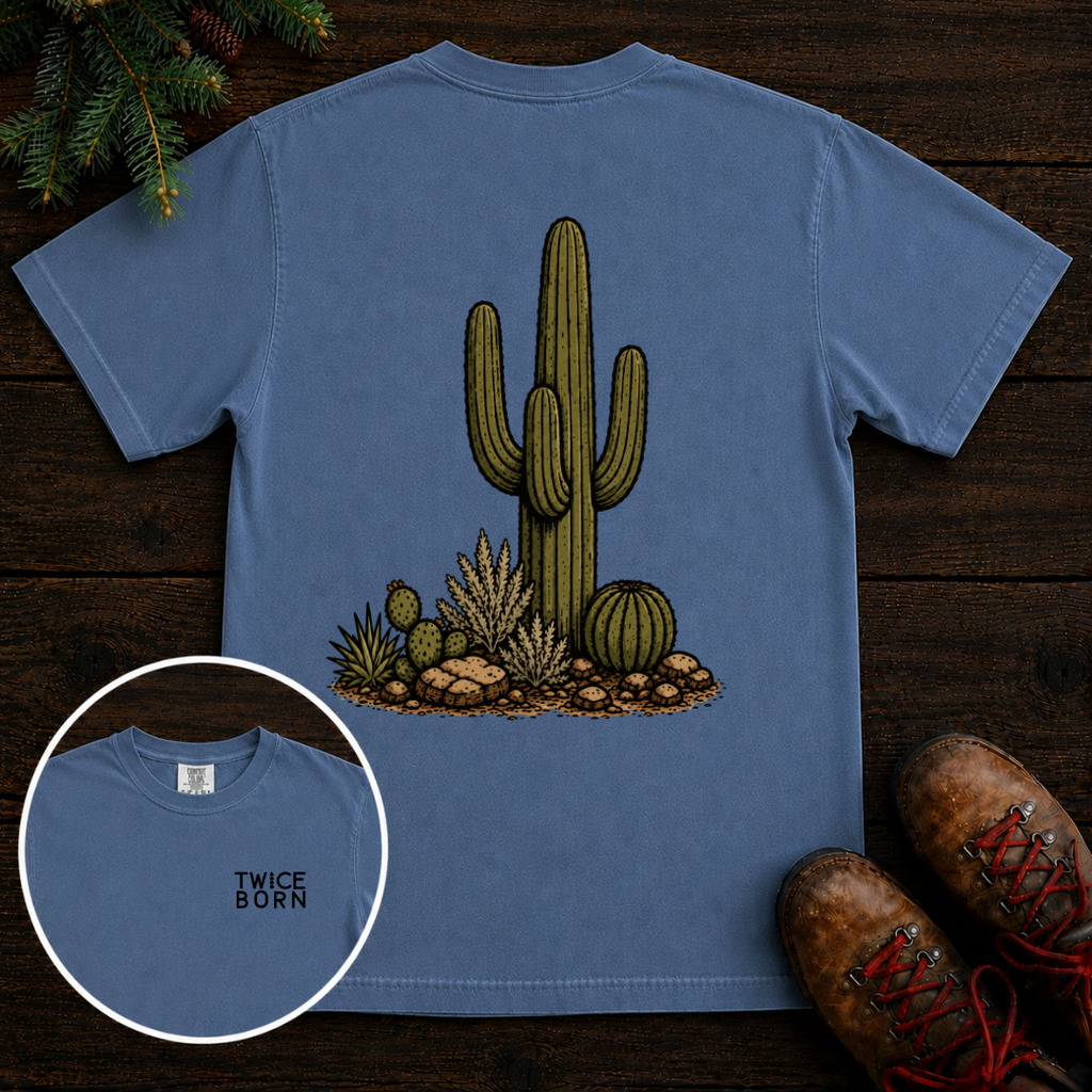 Saguaro Cactus (Back) with Stacked Logo