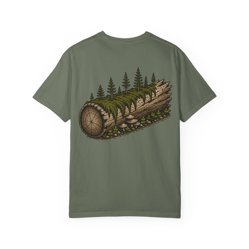 Fallen Log Regrowth (Back) with Stacked Logo